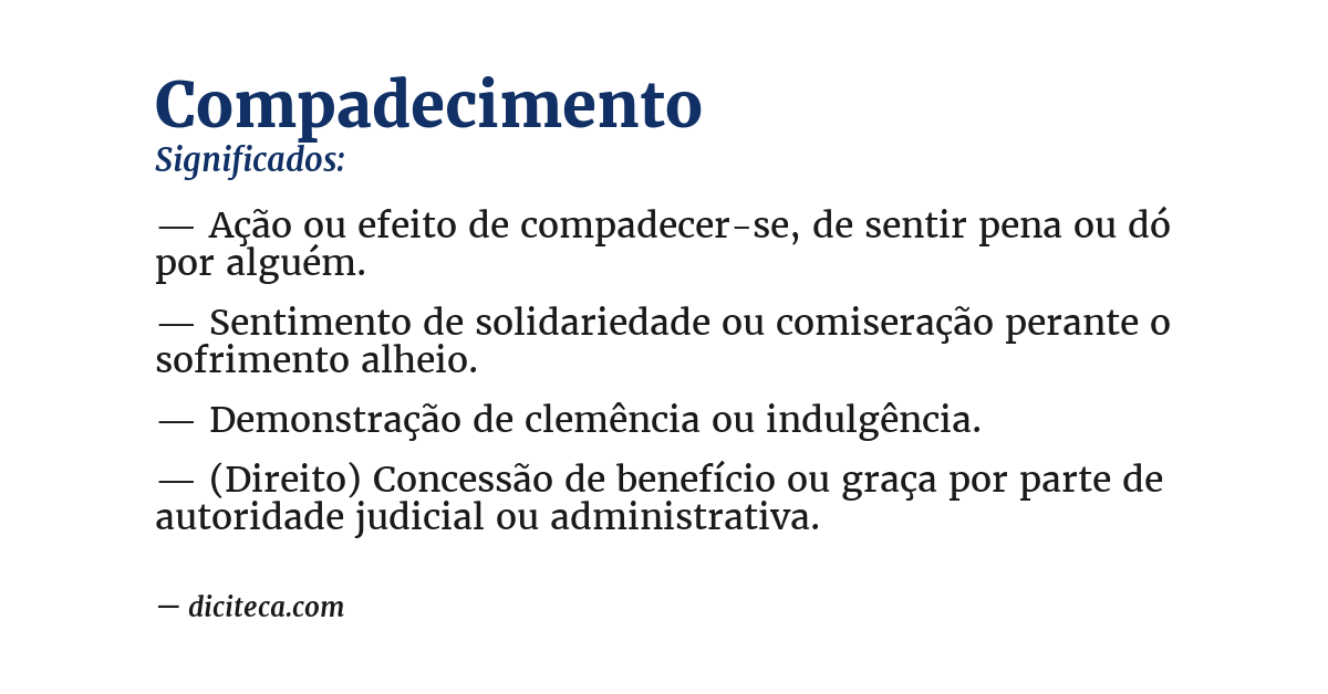 Significado de compadecimento