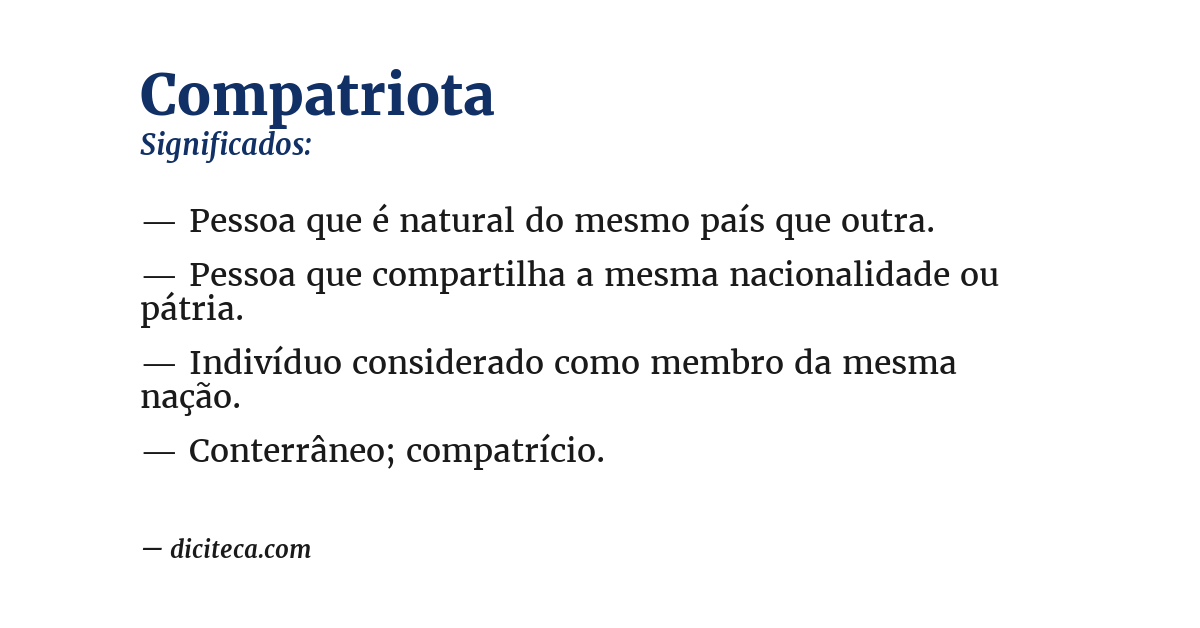Significado de compatriota