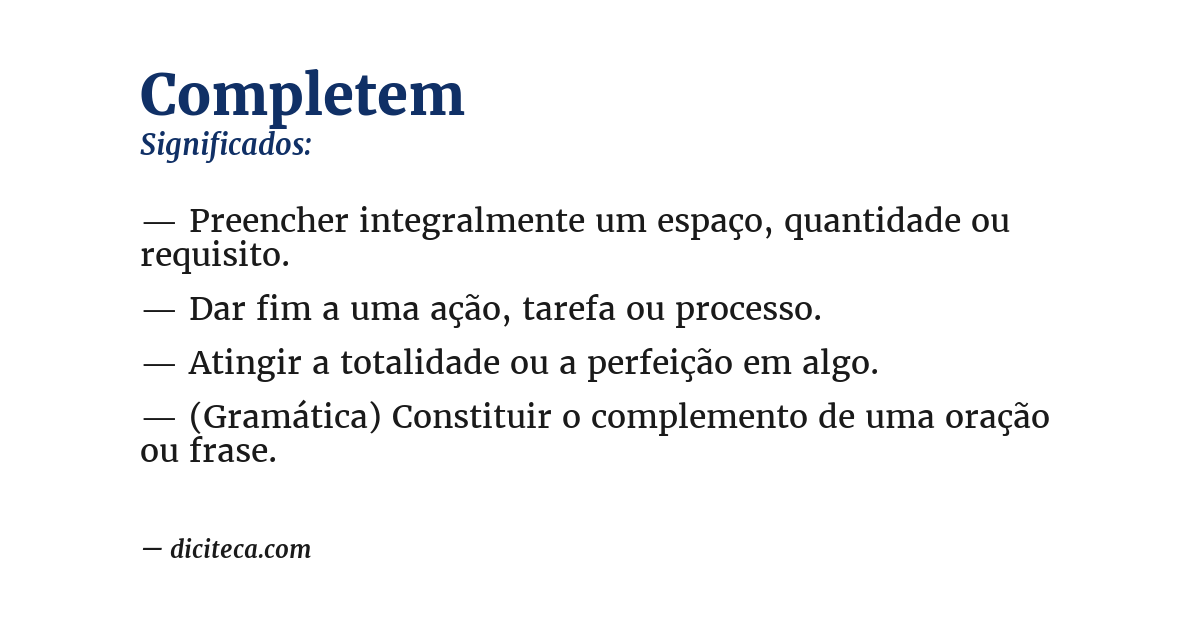 Significado de completem