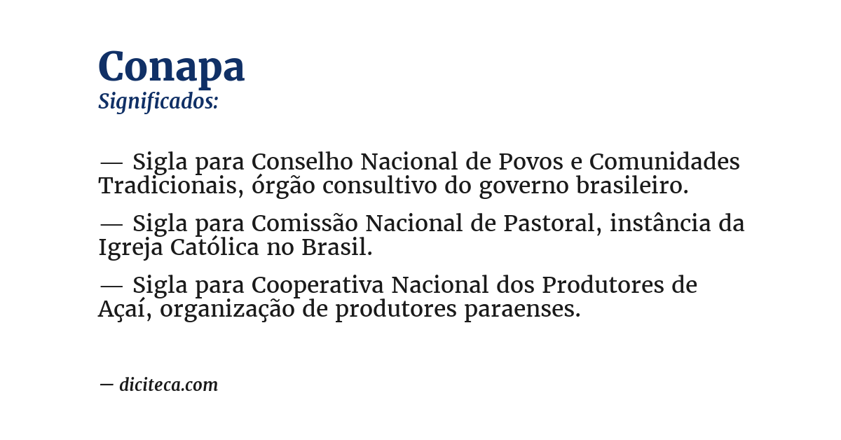Significado de conapa