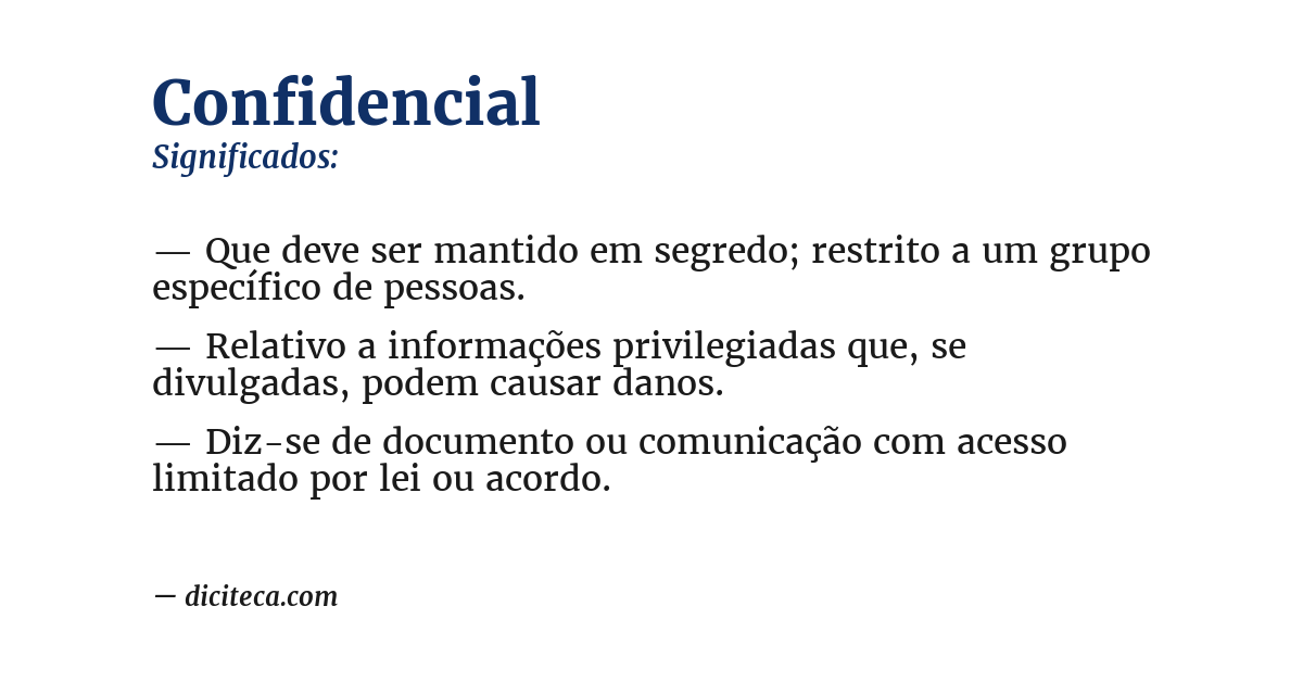 Significado de confidencial