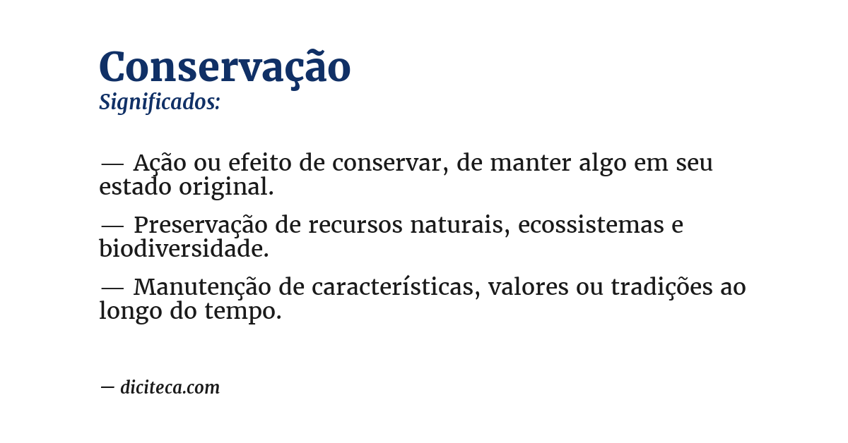 Significado de conservação