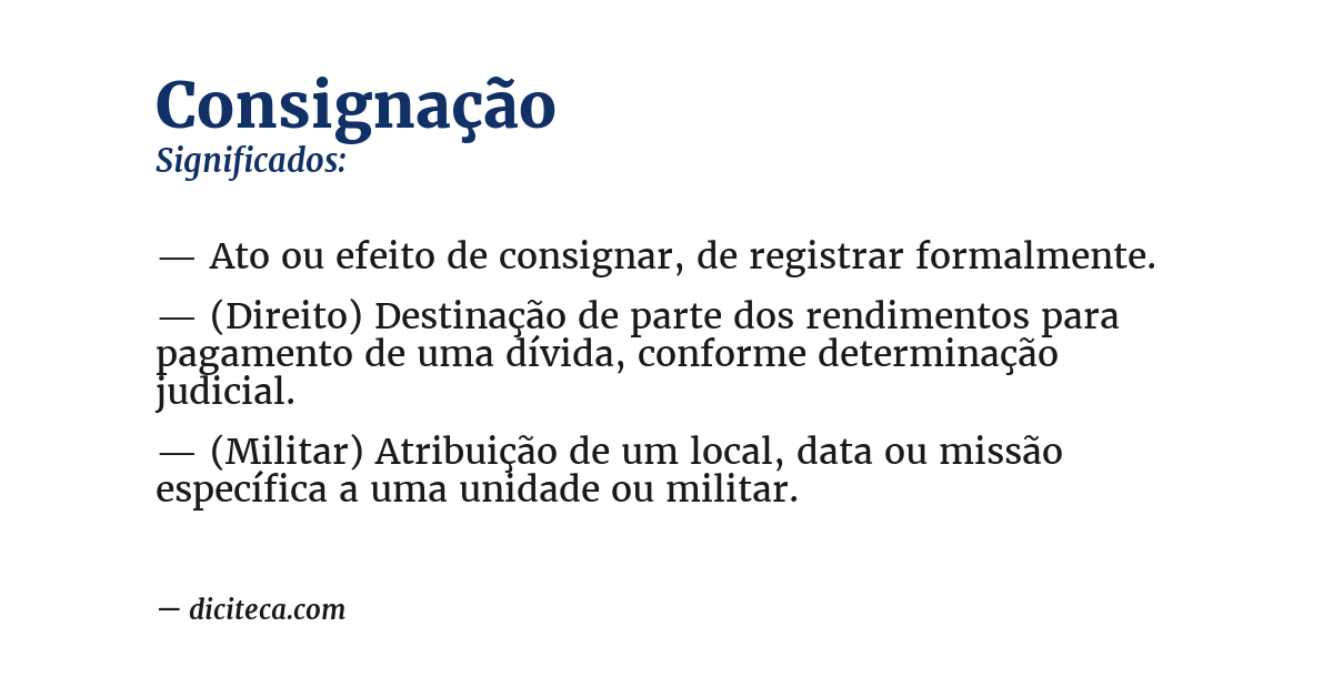 Significado de consignação
