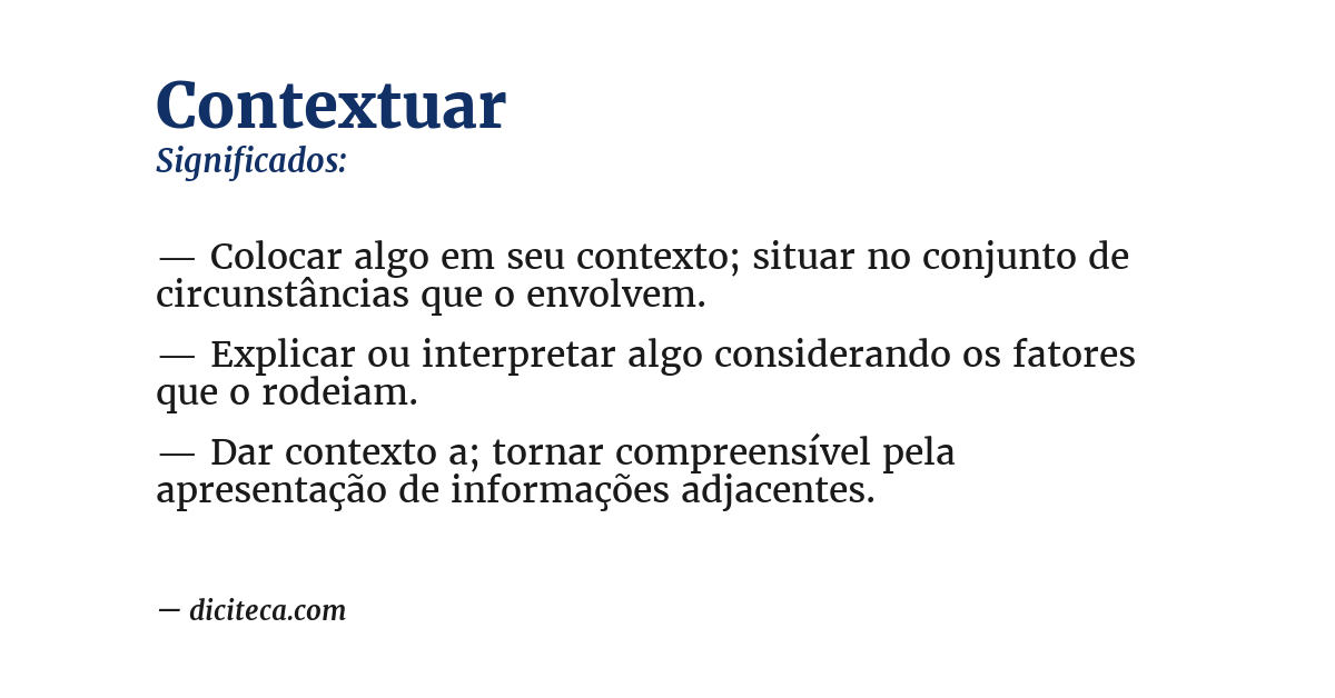 Significado de contextuar