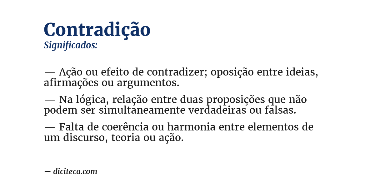 Significado de contradição