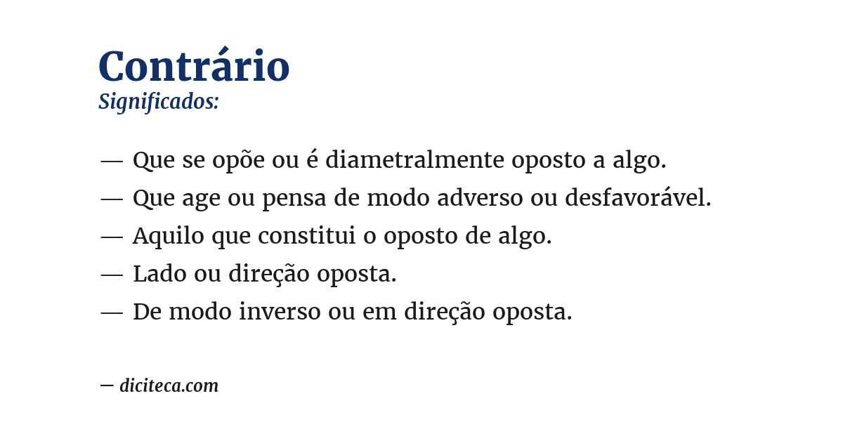 Significado de contrário