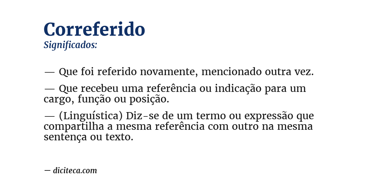 Significado de correferido