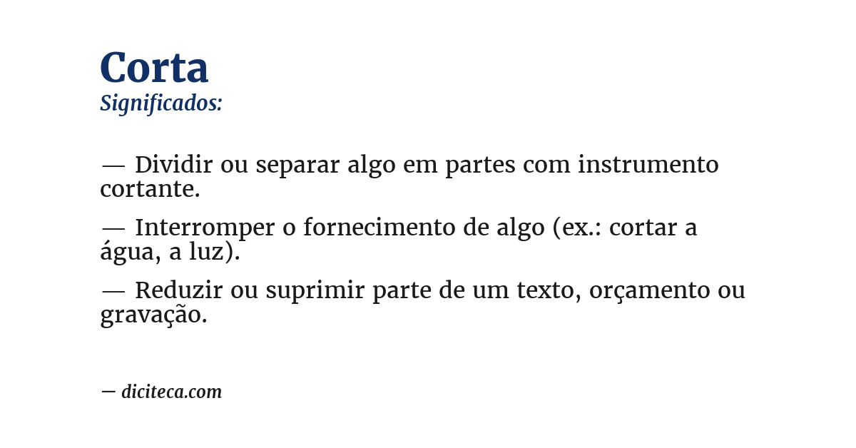 Significado de corta