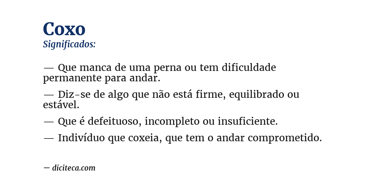Significado de coxo