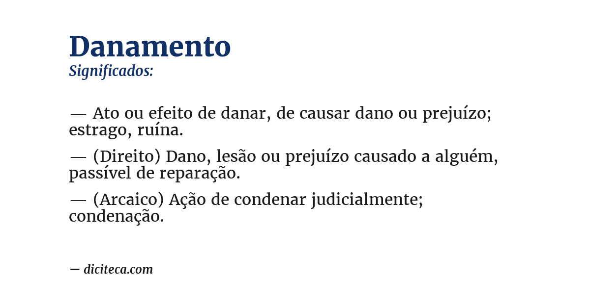 Significado de danamento