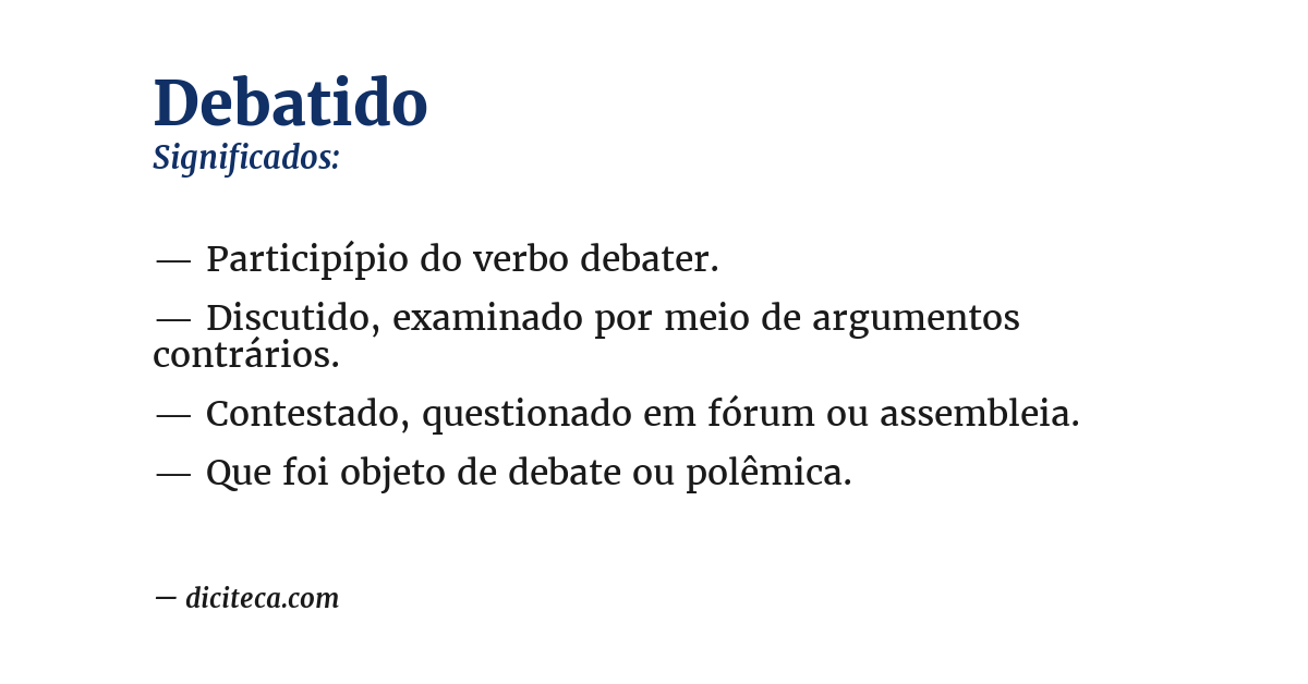 Significado de debatido