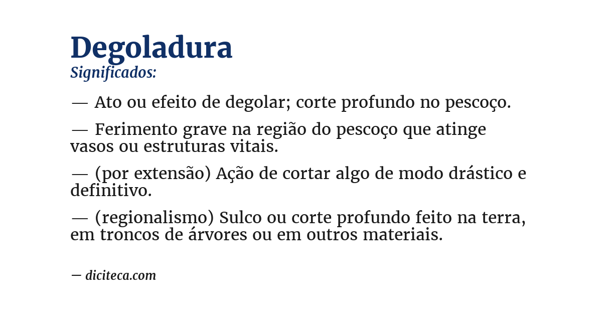 Significado de degoladura