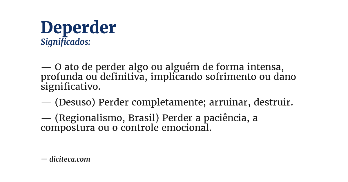 Significado de deperder