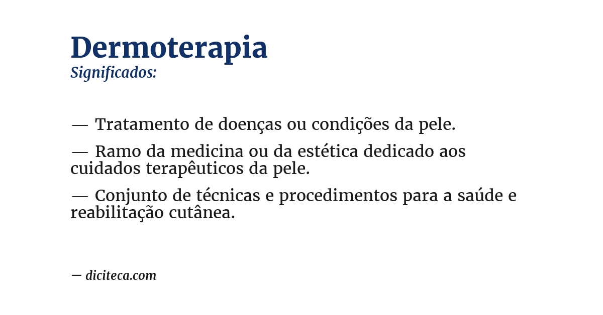 Significado de dermoterapia