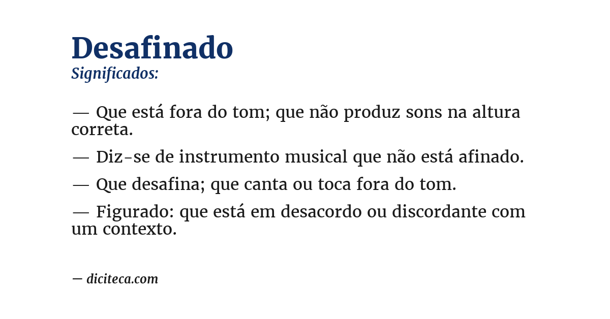 Significado de desafinado