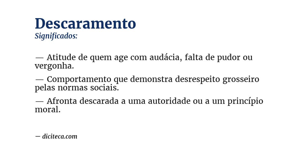 Significado de descaramento