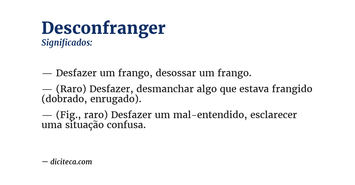 Significado de desconfranger