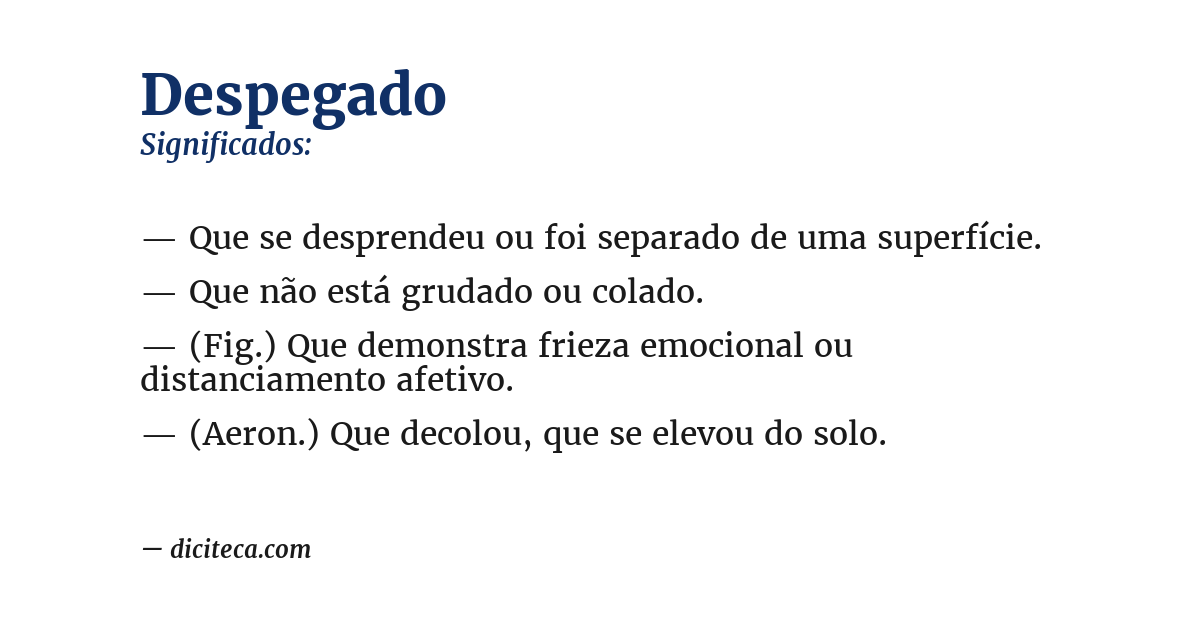 Significado de despegado