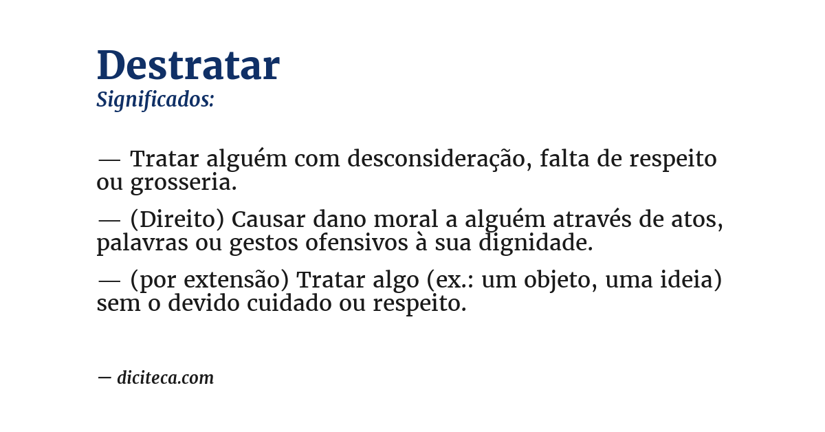 Significado de destratar