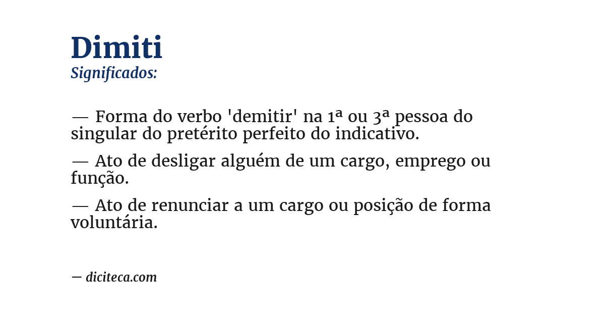 Significado de dimiti