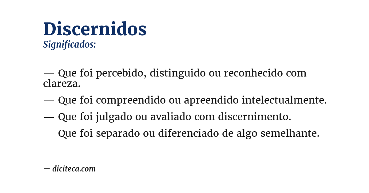 Significado de discernidos