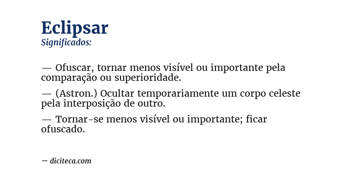 Significado de eclipsar