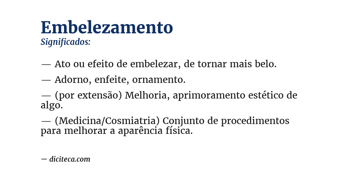 Significado de embelezamento