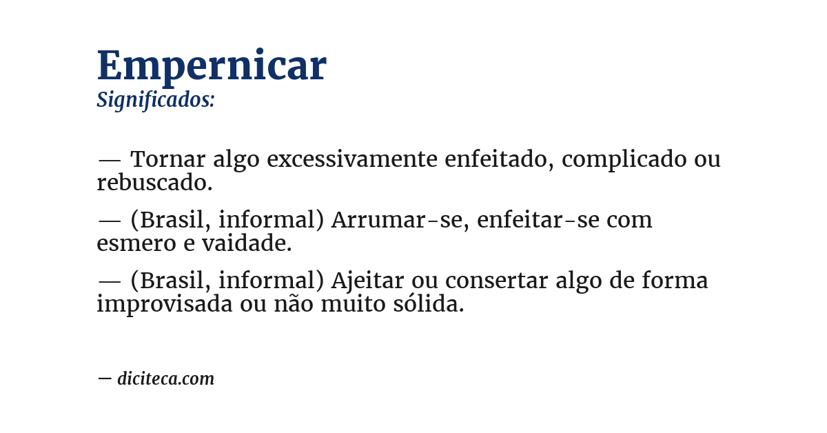 Significado de empernicar