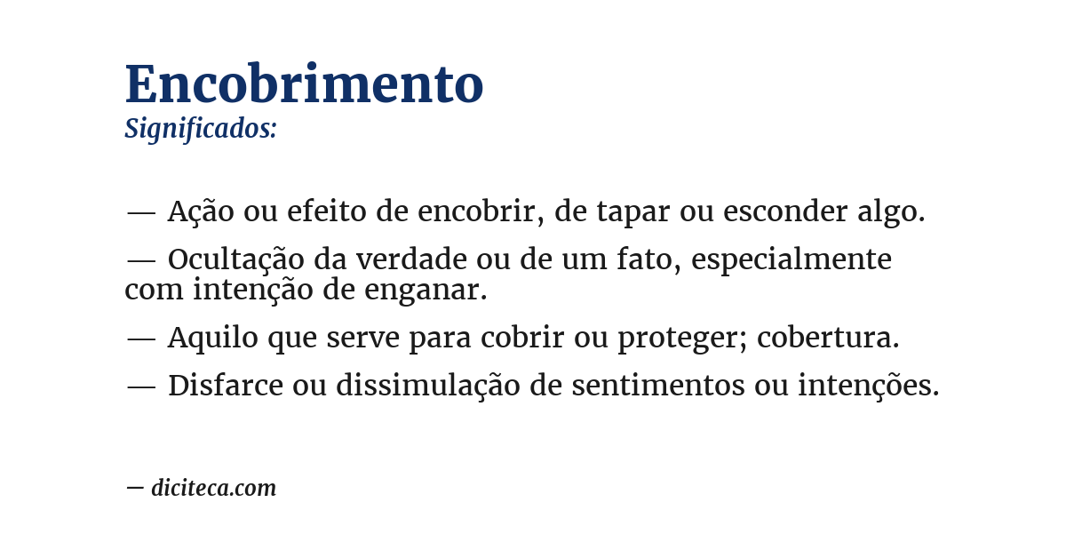 Significado de encobrimento
