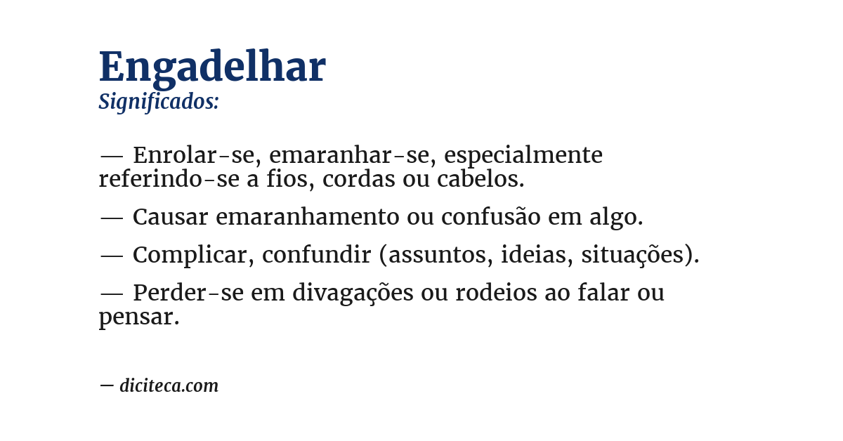Significado de engadelhar