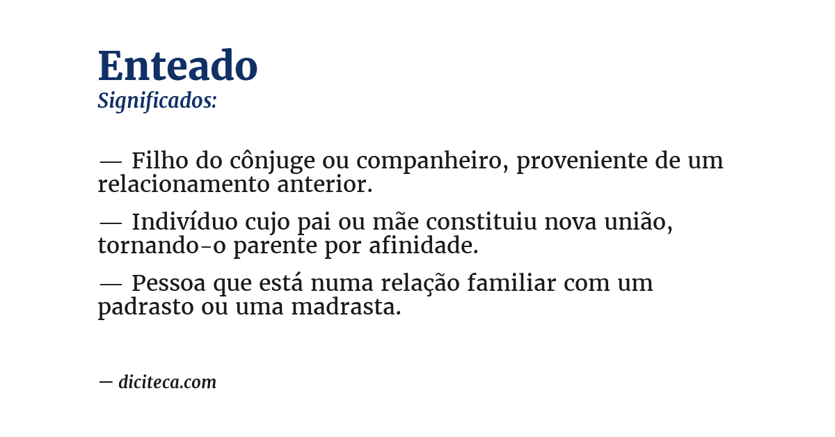 Significado de enteado