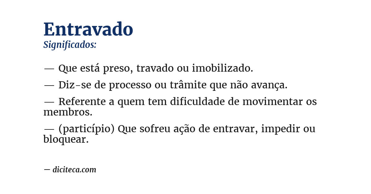 Significado de entravado