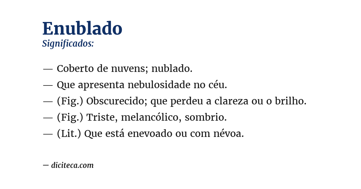 Significado de enublado