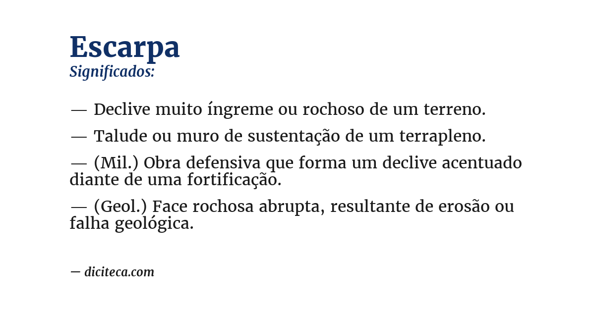 Significado de escarpa