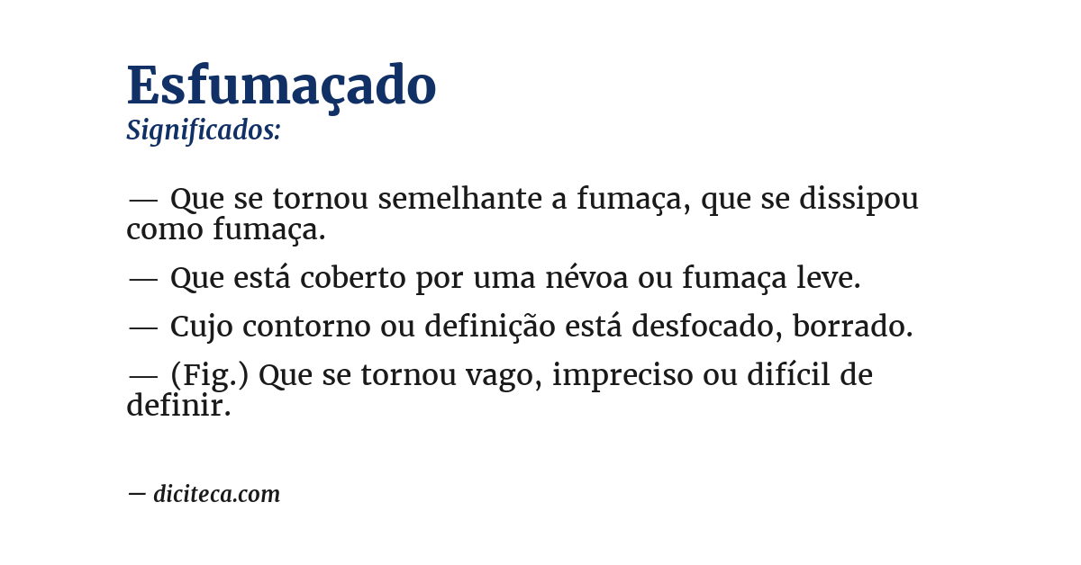Significado de esfumaçado
