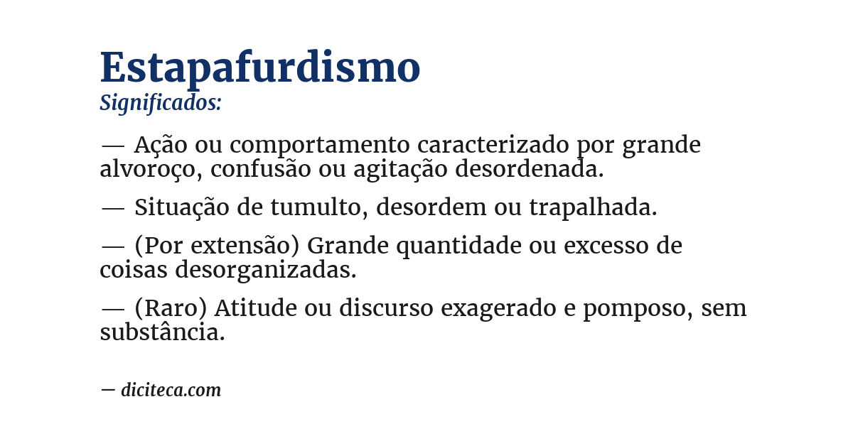 Significado de estapafurdismo