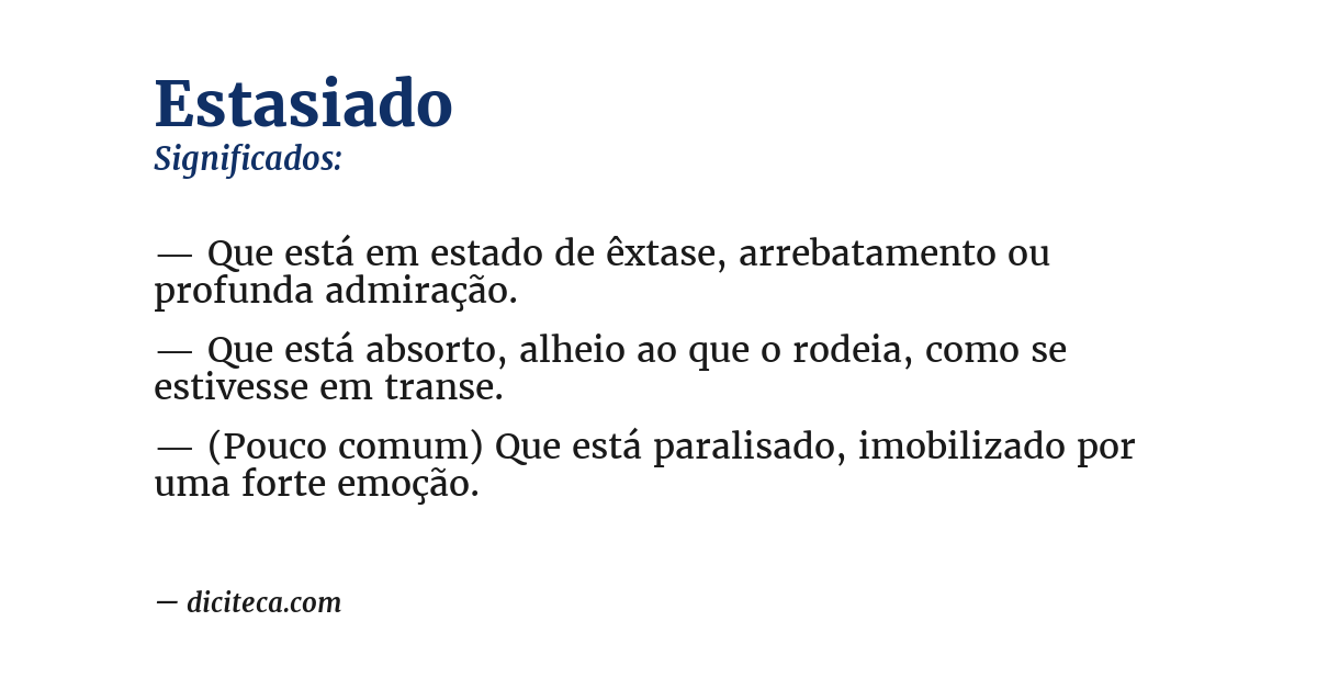 Significado de estasiado