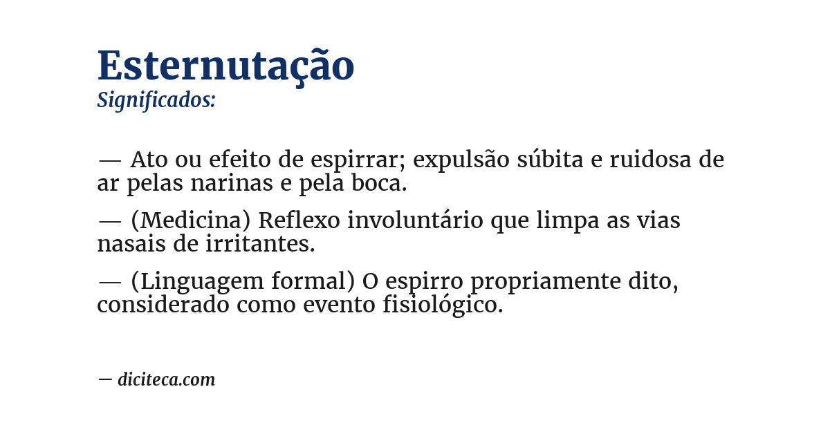 Significado de esternutação