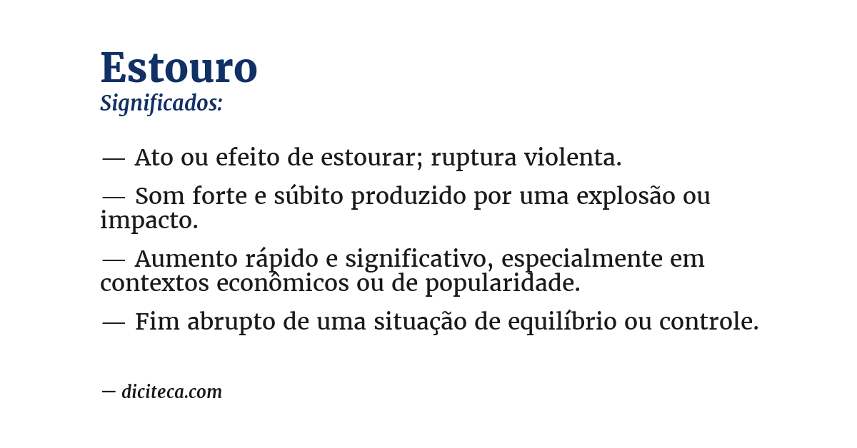 Significado de estouro