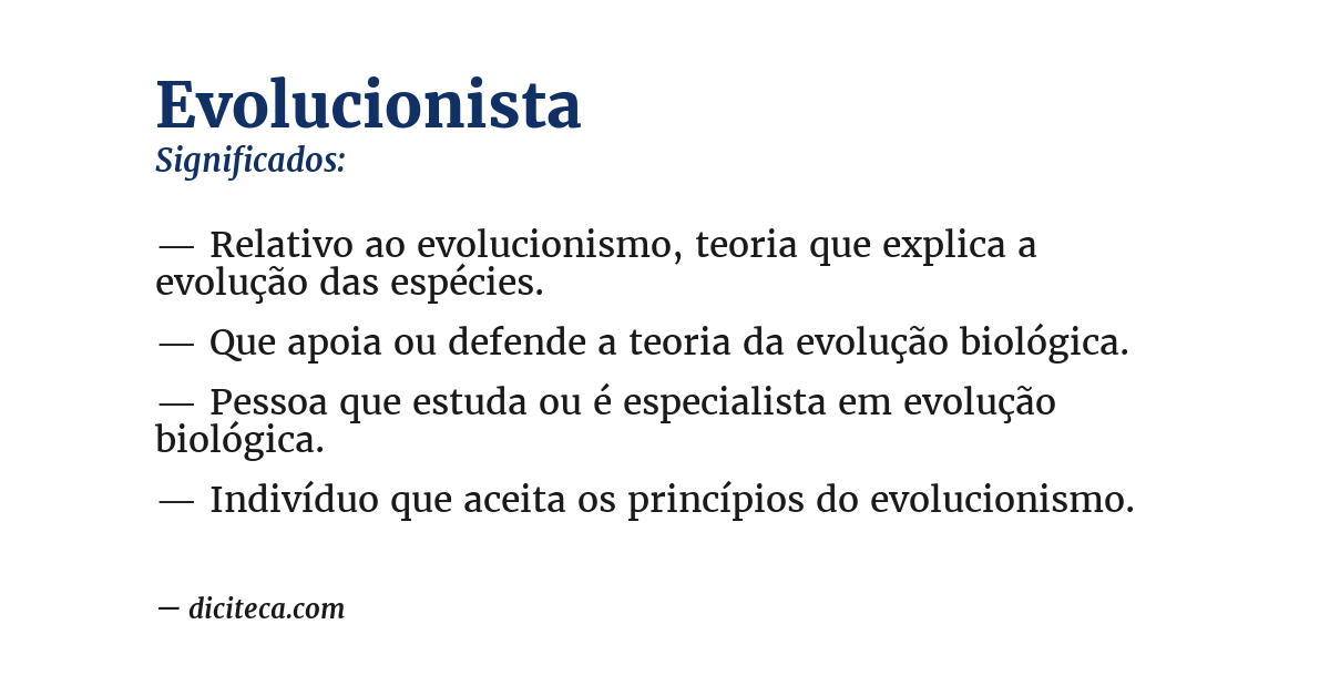 Significado de evolucionista