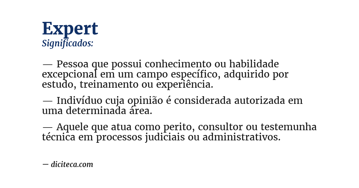 Significado de expert