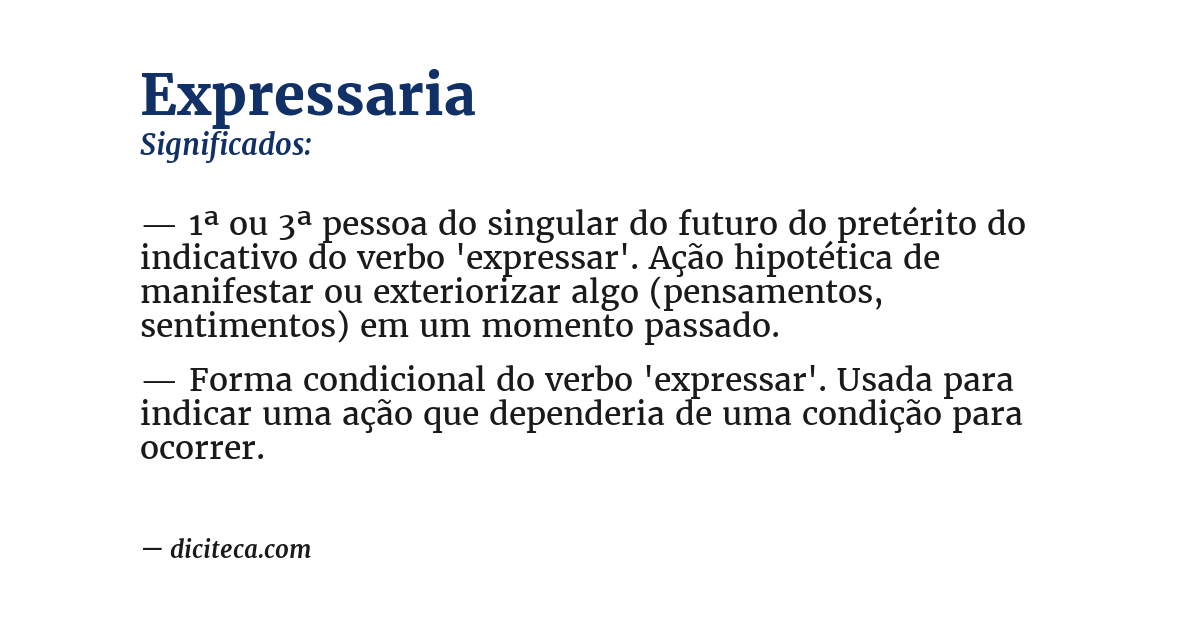 Significado de expressaria