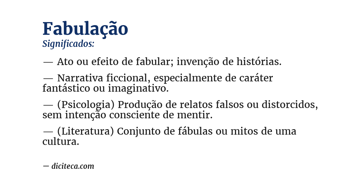 Significado de fabulação