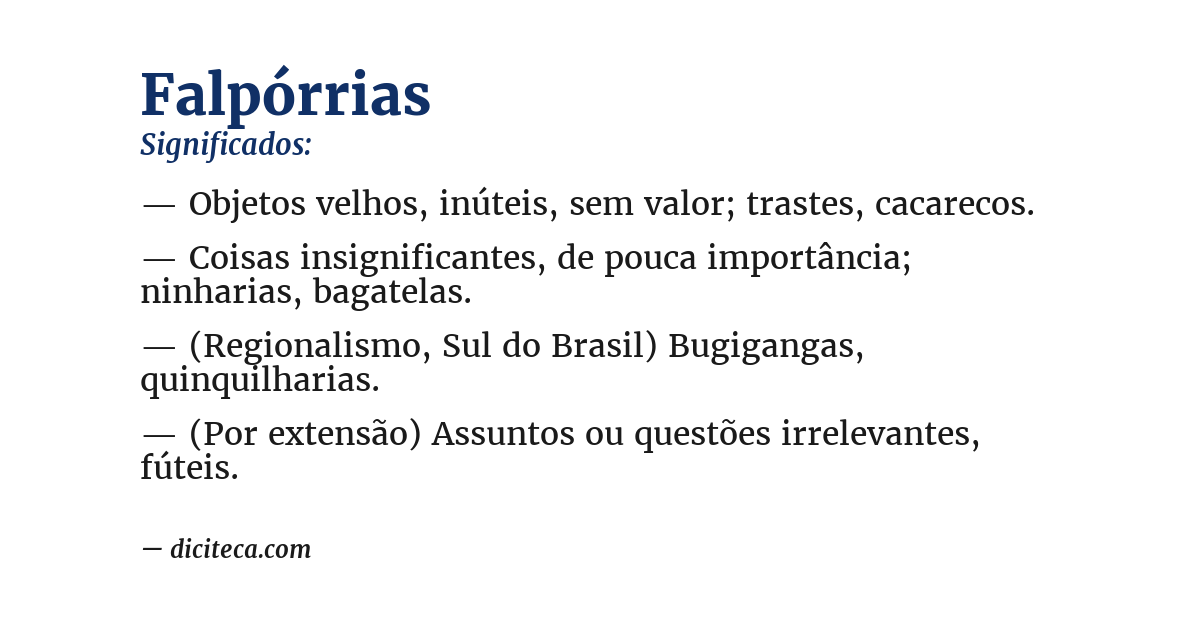 Significado de falpórrias