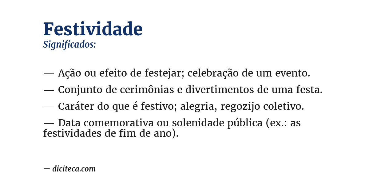 Significado de festividade