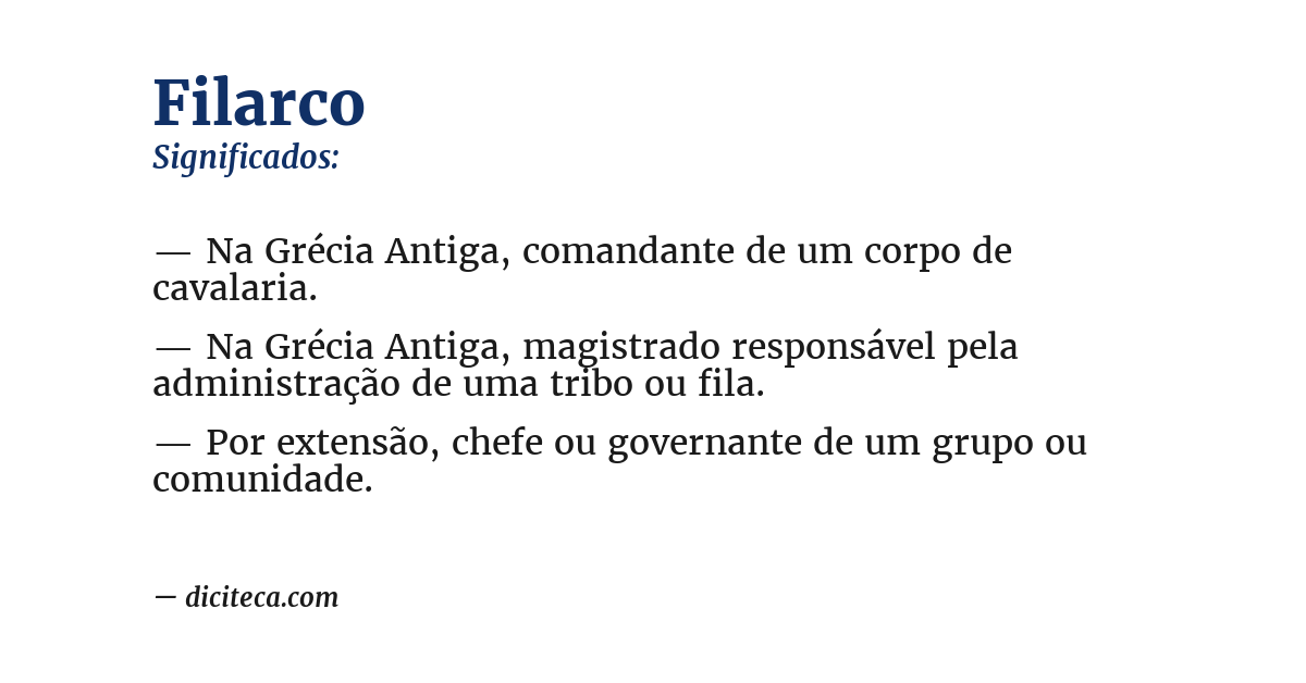 Significado de filarco