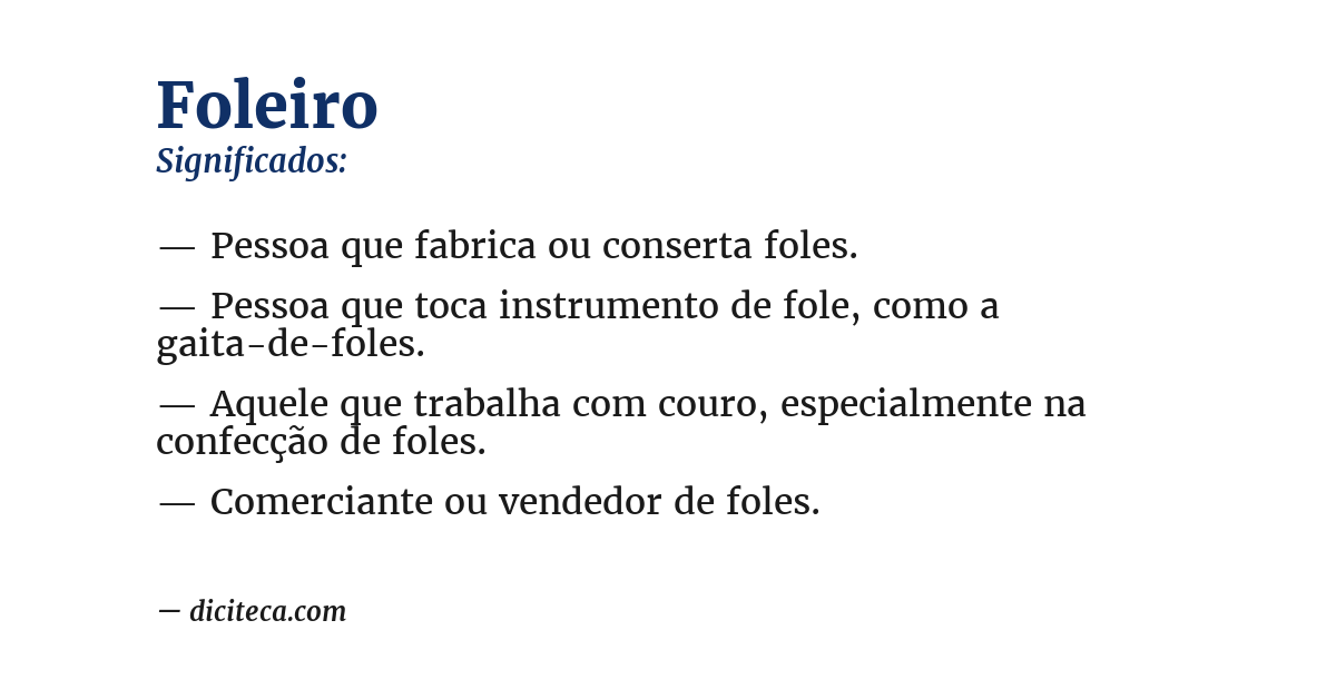 Significado de foleiro