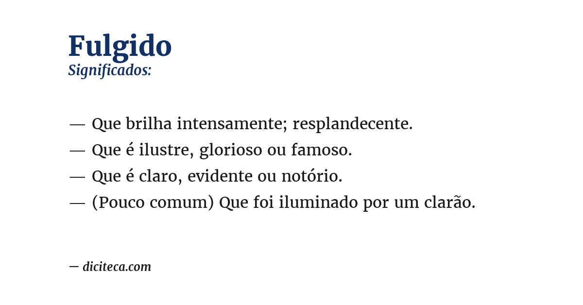 Significado de fulgido
