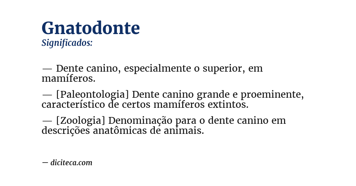 Significado de gnatodonte