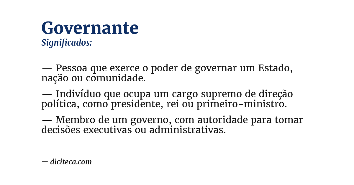 Significado de governante